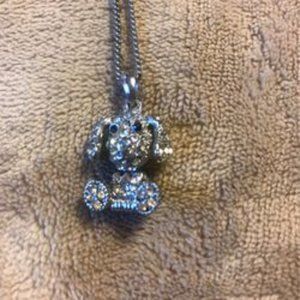 Claire’s Rhinestone Dog Pendant And Necklace
